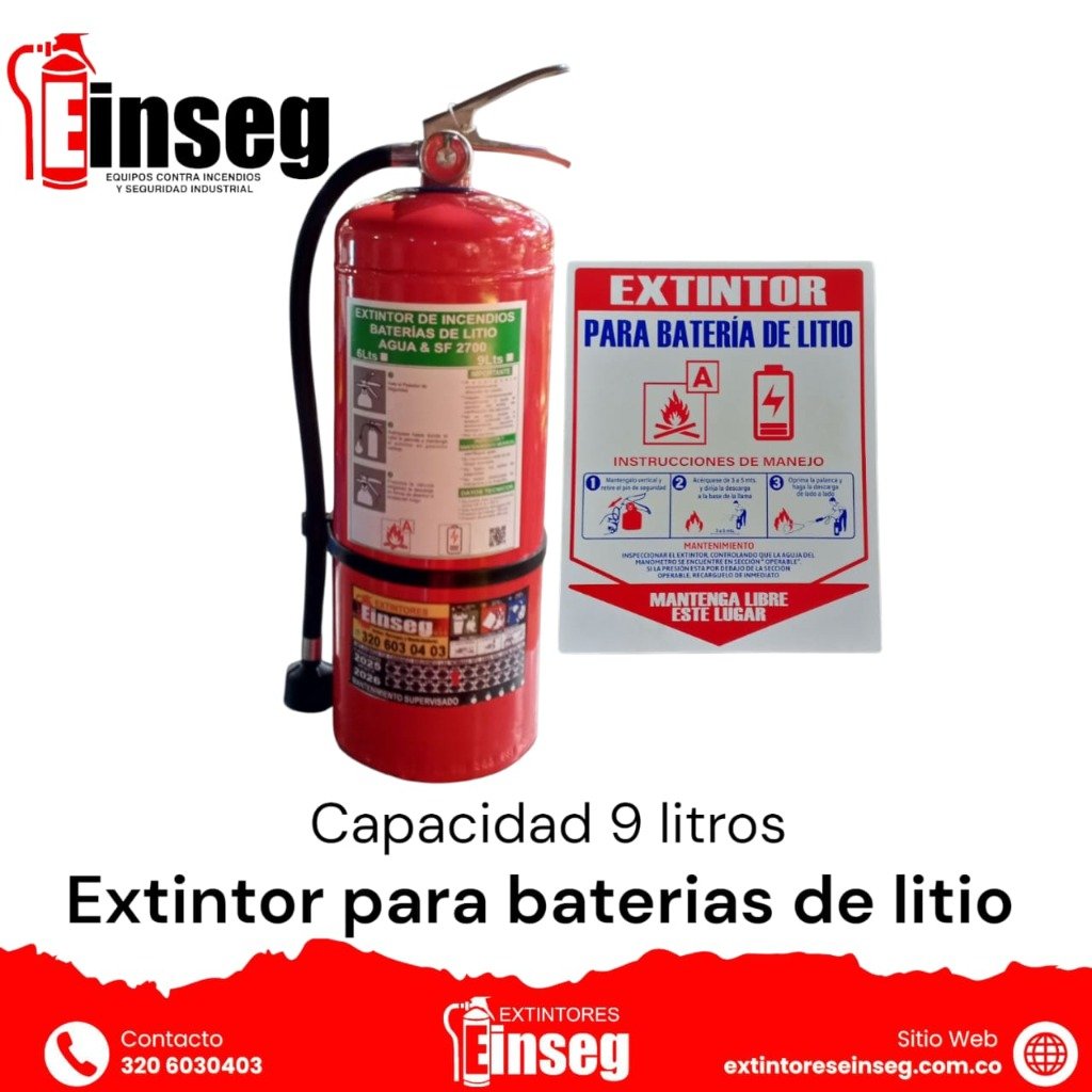 Extintor para baterías de litio en Medellín