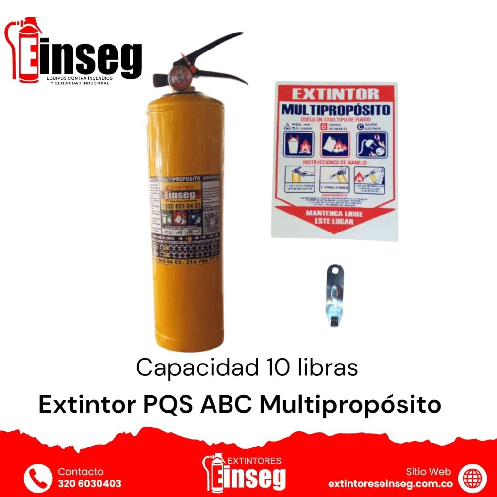 Extintor PQS ABC de 10 libras en Medellín